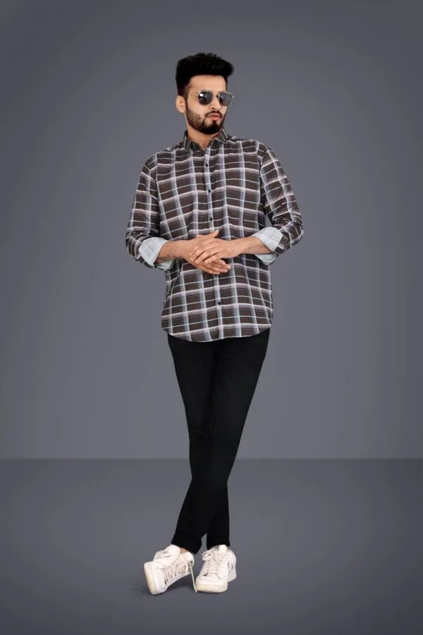 Medium Checks Men Cotton Casual Check Shirt, Full Sleeves - Image 2