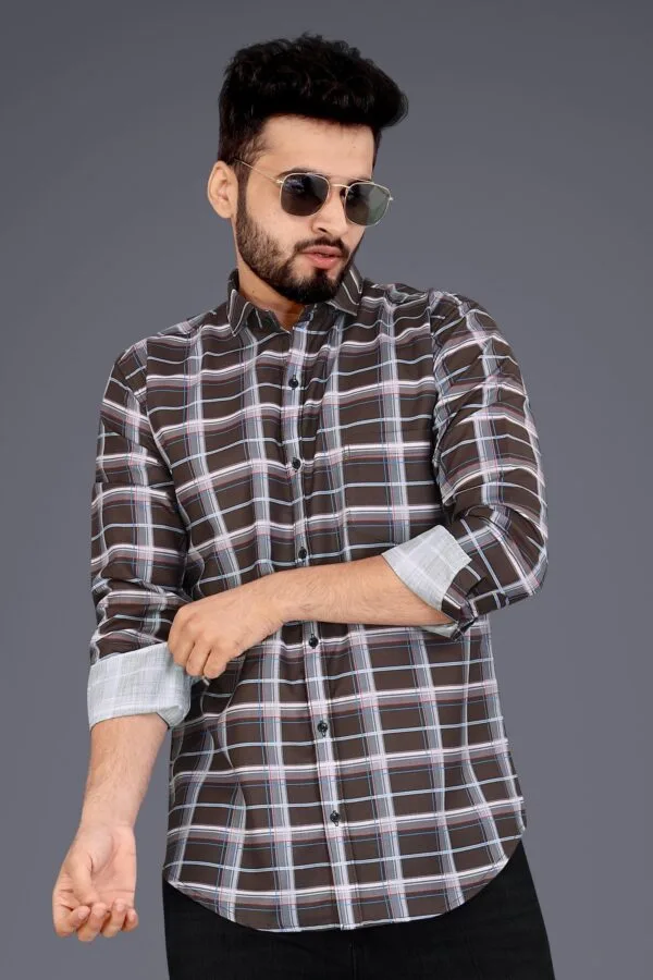Medium Checks Men Cotton Casual Check Shirt, Full Sleeves