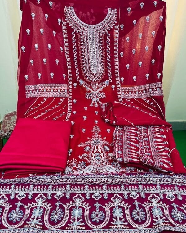 Indian Luxury Chiffon Georgette Ready party Dress All Over Sequence & Embroidery Work - Image 2